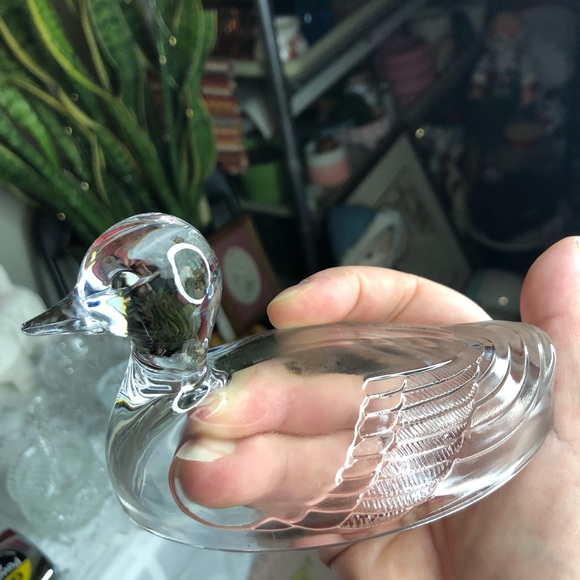 Lead glass duck trinket dish - Picture 4 of 10